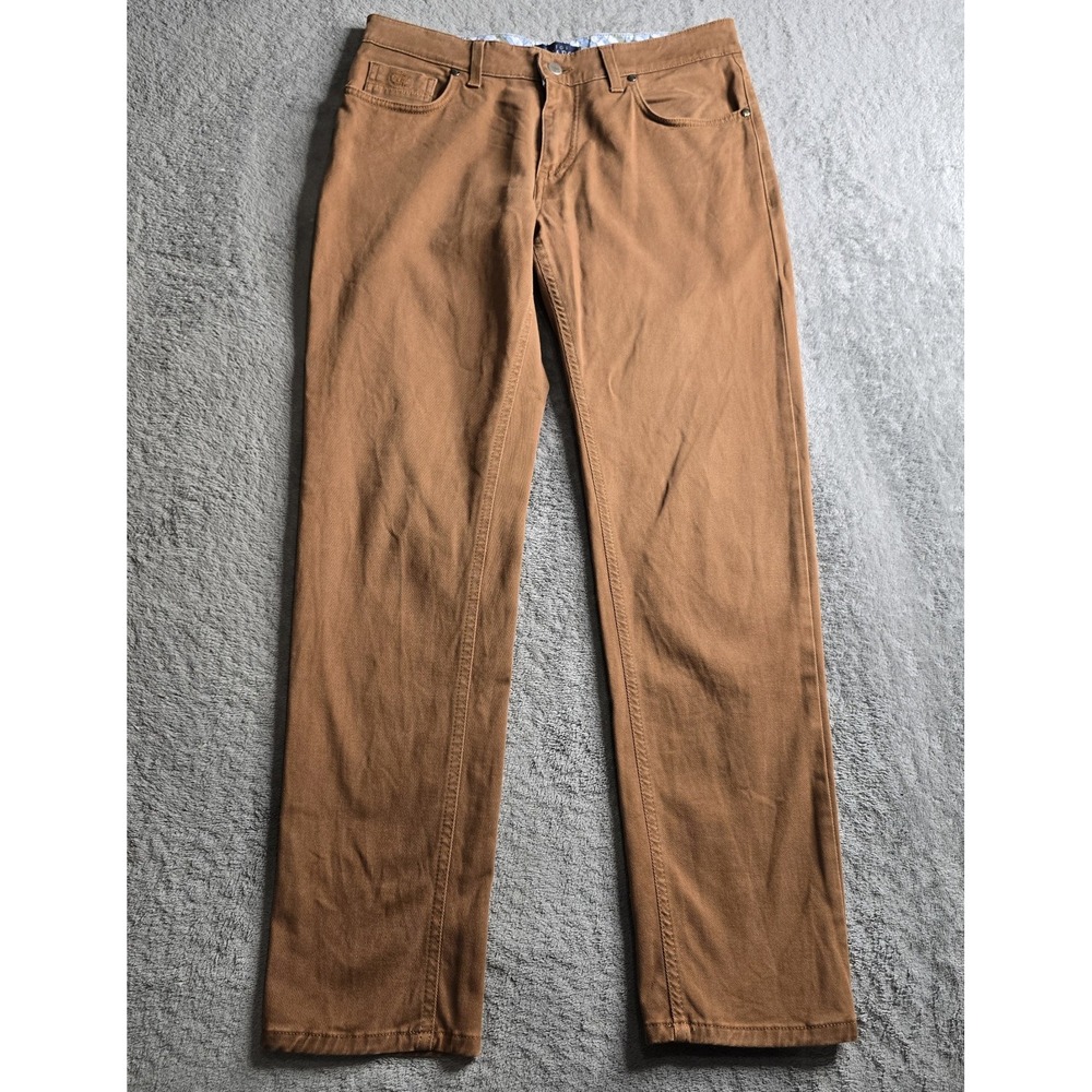 Luigi Fusaro Napoli Chino Pants Mens 37x30.5 (IT 50) Brown Chino Stretch Italy